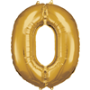 Cijfer ballon Goud incl helium - 0-