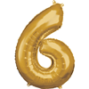 Cijfer ballon Goud incl helium -6