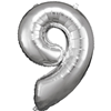 Cijfer ballon Silver incl helium - 9