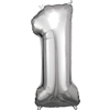 Cijfer ballon Silver incl helium - 1