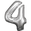 Cijfer ballon Silver incl helium - 4