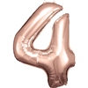 Cijfer ballon Rose Goud incl helium -4