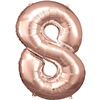 Cijfer ballon Rose Goud incl helium -8