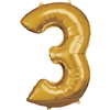 Cijfer ballon Goud incl helium -3