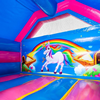Springkussen Combi Slide Unicorn Rainbow