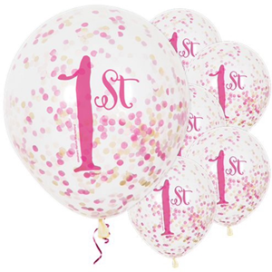 Latex ballonnen 1e verjaardag meisje
