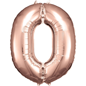 Cijfer ballon Rose Goud incl helium -0