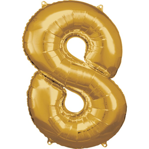 Cijfer ballon Goud incl helium -8