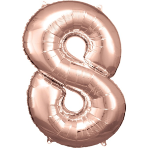 Cijfer ballon Rose Goud incl helium -8