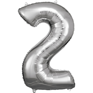 Cijfer ballon Silver incl helium - 2