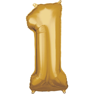 Cijfer ballon Goud incl helium -1