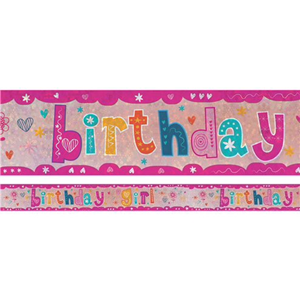 Banner Happy Birthday- meisje 2,7 m