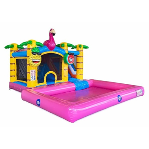 Springkussen Happy Flamingo met zwembad