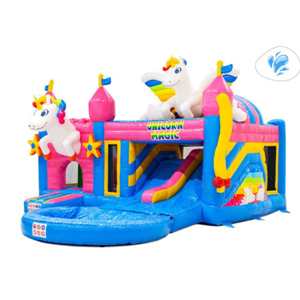 Springkussen Unicorn XL met Zwembad 
