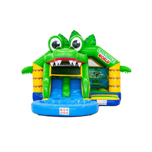 Springkussen Krokodil met zwembad Springkussen Krokodil met zwembad