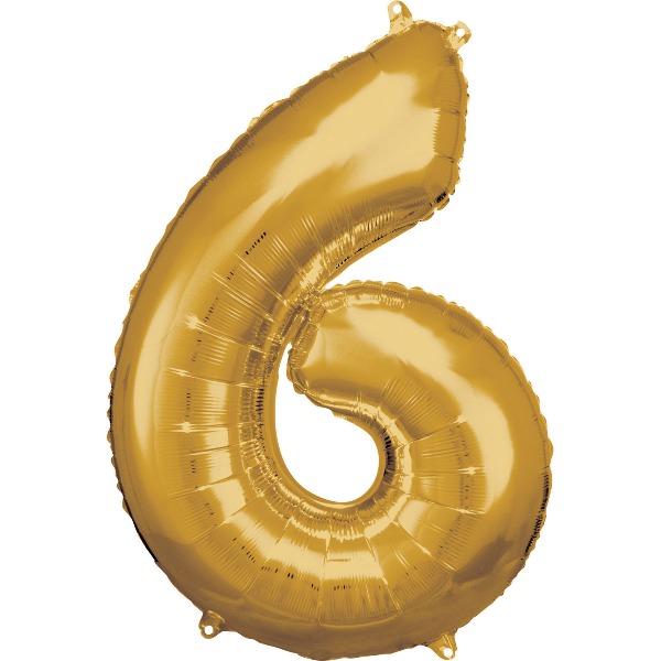 Cijfer ballon Goud incl helium -6