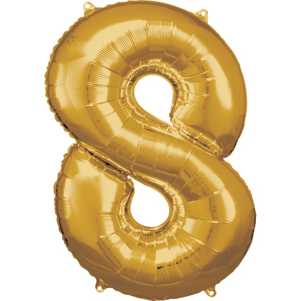 Cijfer ballon Goud incl helium -8