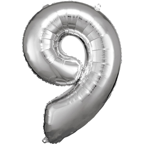 Cijfer ballon Silver incl helium - 9