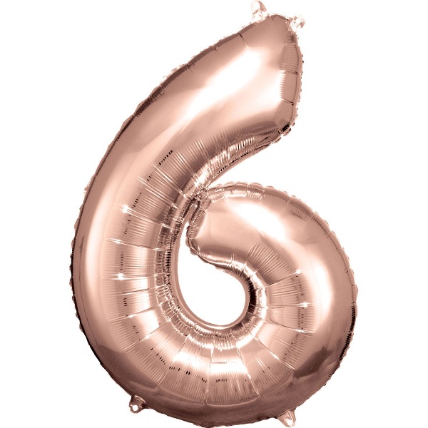 Cijfer ballon Rose Goud incl helium -6