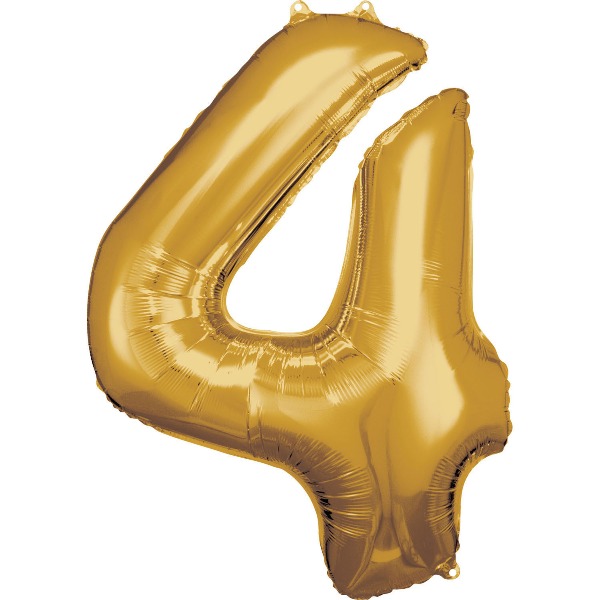 Cijfer ballon Goud incl helium -4