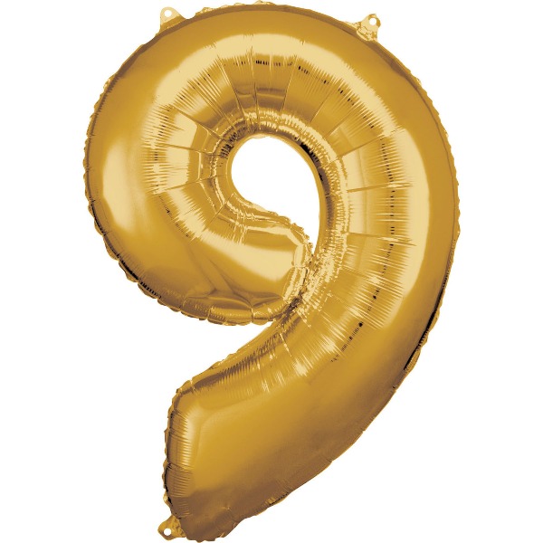 Cijfer ballon Goud incl helium -9