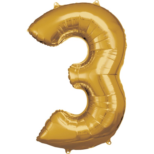 Cijfer ballon Goud incl helium -3