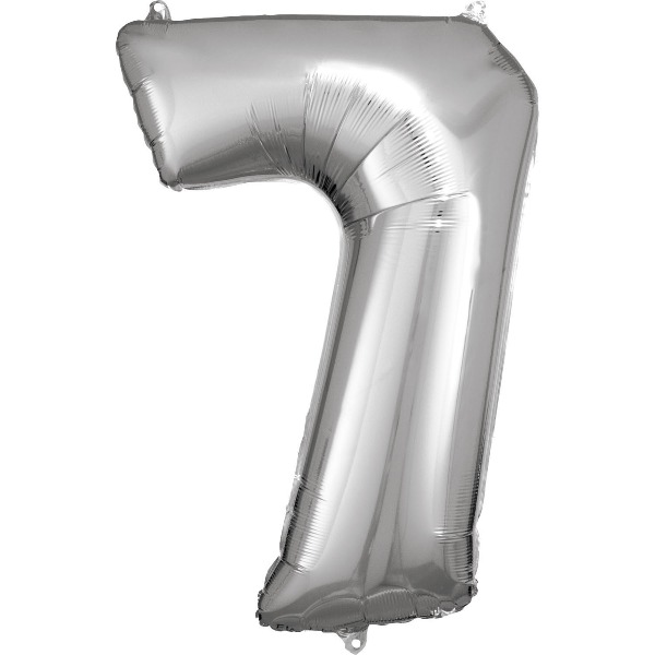 Cijfer ballon Silver incl helium - 7