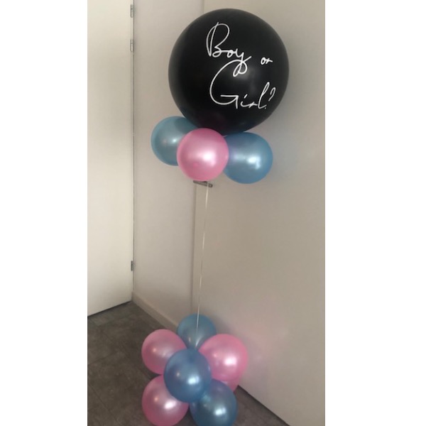 Gender reveal zwarte XXL ballon