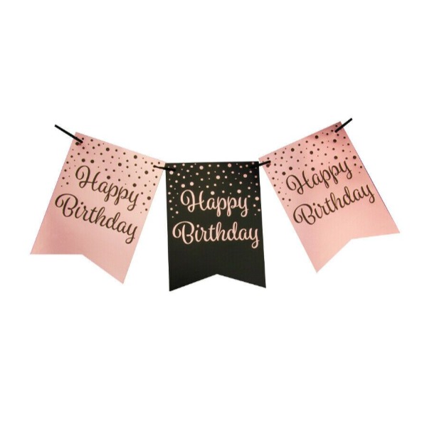 Slinger rose/black - Happy birthday