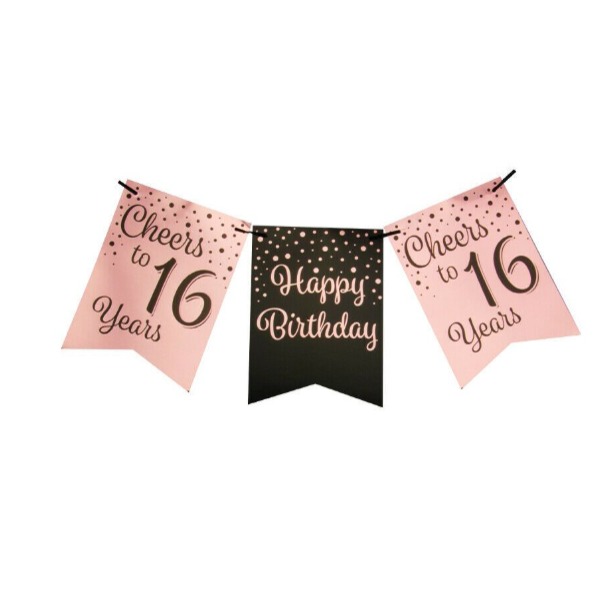 Slinger rose/black - Happy birthday 16