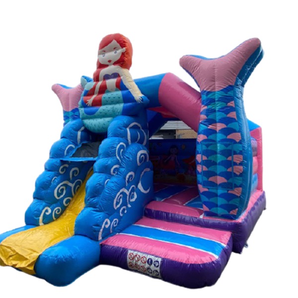 Springkussen Combi Slide Mermaid Springkussen Combi Slide Mermaid