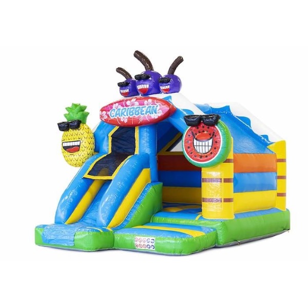Springkussen Combi Slide Caribbean Springkussen Combi Slide Caribbean