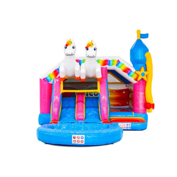 Springkussen Unicorn met zwembad 