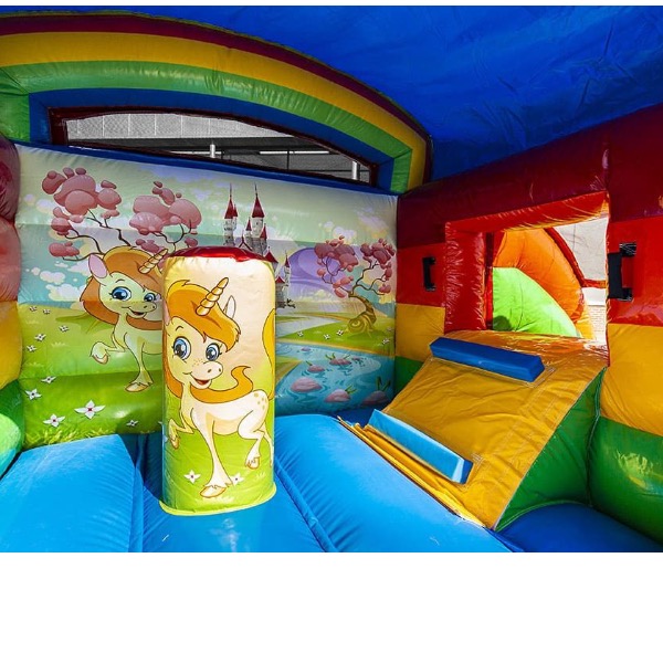 Springkussen Mini Unicorn met glijbaan